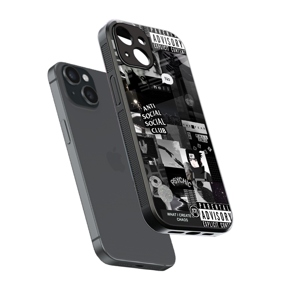 anti social social club dark edition back phone cover | glass case for iphone 15