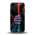 anti social social club back phone cover | glass case for iphone 13 mini