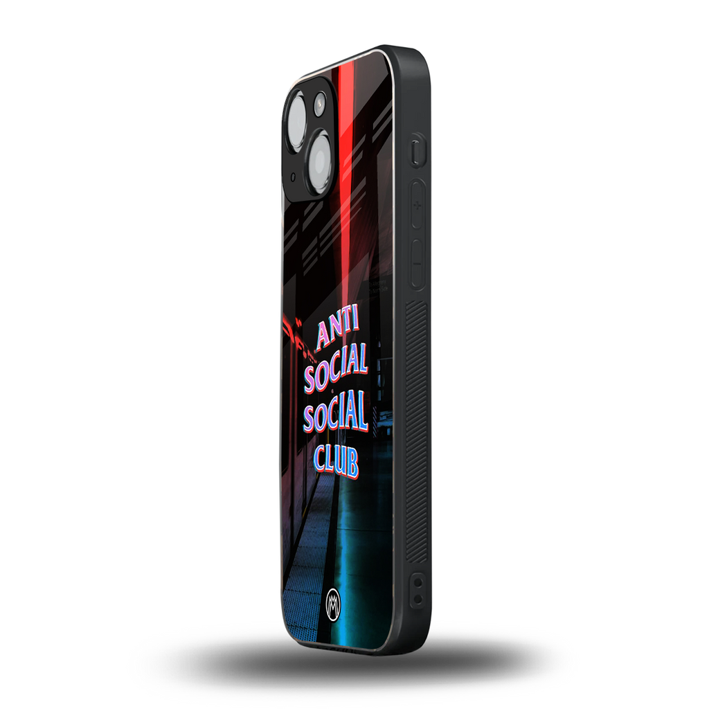 anti social social club back phone cover | glass case for iphone 13 mini