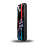 anti social social club back phone cover | glass case for iphone 13 mini