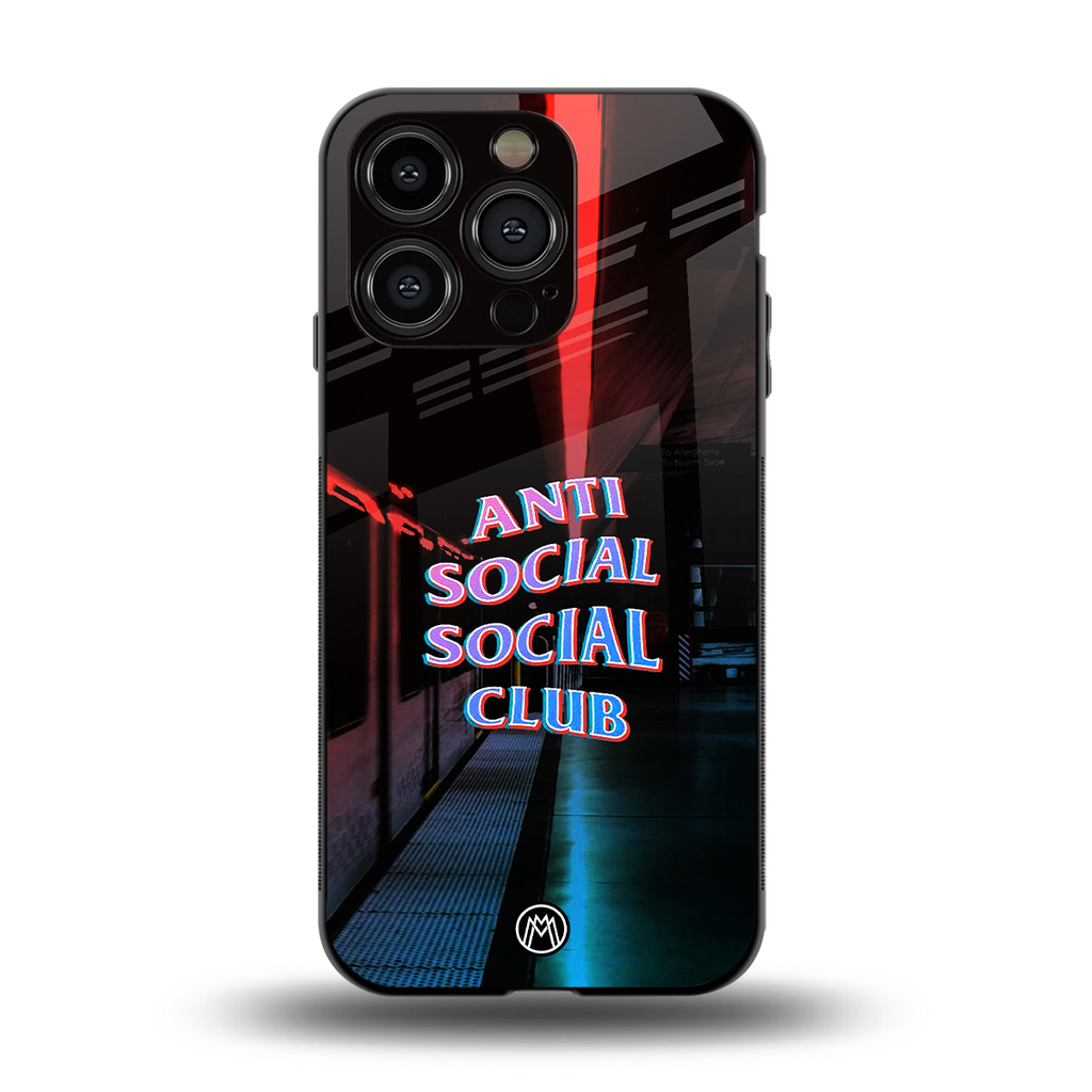anti social social club back phone cover | glass case for iphone 13 pro