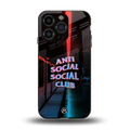 anti social social club back phone cover | glass case for iphone 13 pro