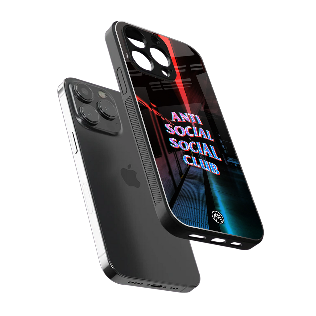 anti social social club back phone cover | glass case for iphone 13 pro