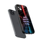 anti social social club back phone cover | glass case for iphone 15 plus