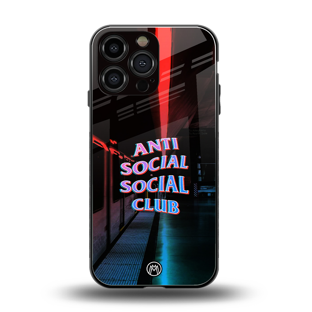 anti social social club back phone cover | glass case for iphone 15 pro max