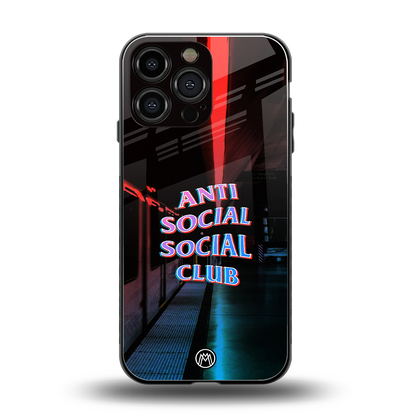 anti social social club back phone cover | glass case for iphone 14 pro max
