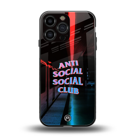 anti social social club back phone cover | glass case for iphone 14 pro max