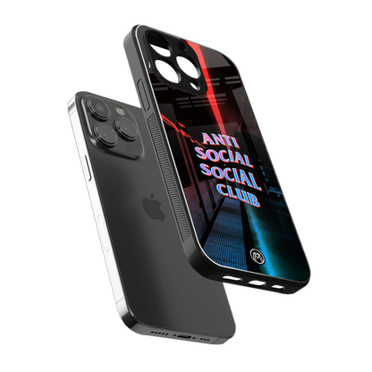 anti social social club back phone cover | glass case for iphone 14 pro max