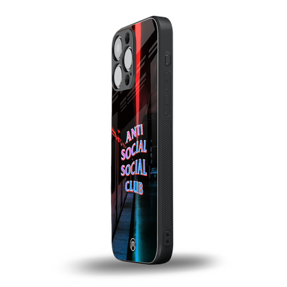 anti social social club back phone cover | glass case for iphone 14 pro max
