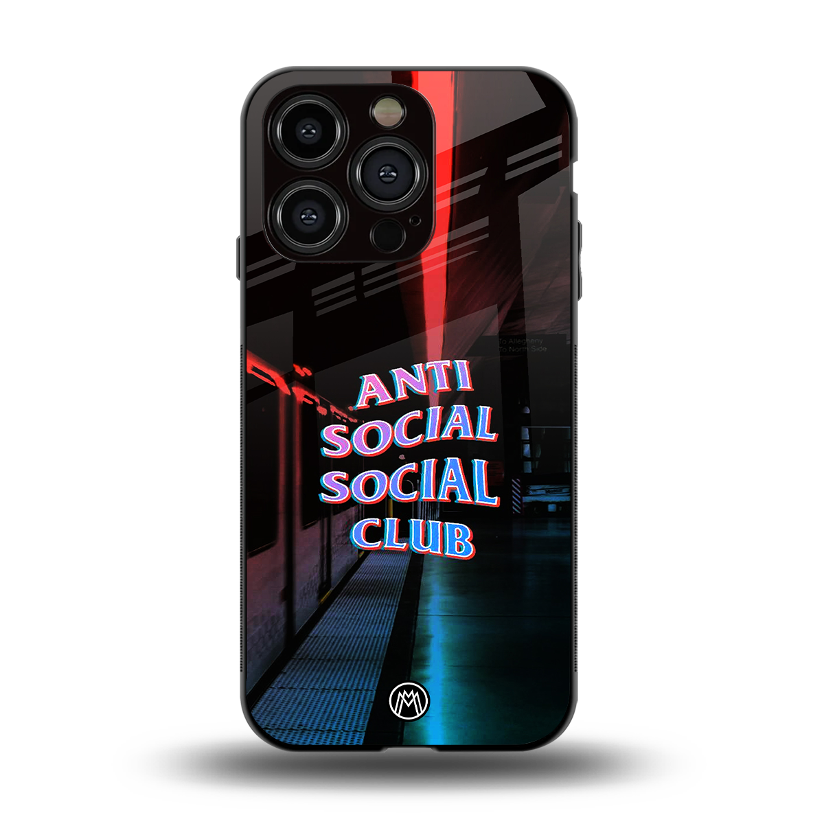 anti social social club back phone cover | glass case for iphone 14 pro