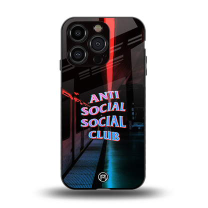 anti social social club back phone cover | glass case for iphone 14 pro