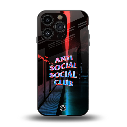 anti social social club back phone cover | glass case for iphone 14 pro