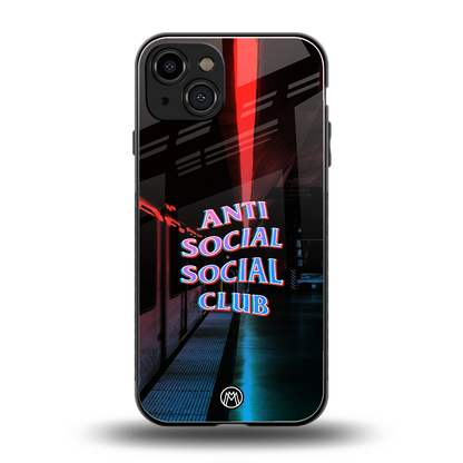 anti social social club back phone cover | glass case for iphone 15