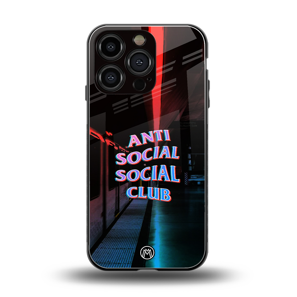anti social social club back phone cover | glass case for iphone 16 pro