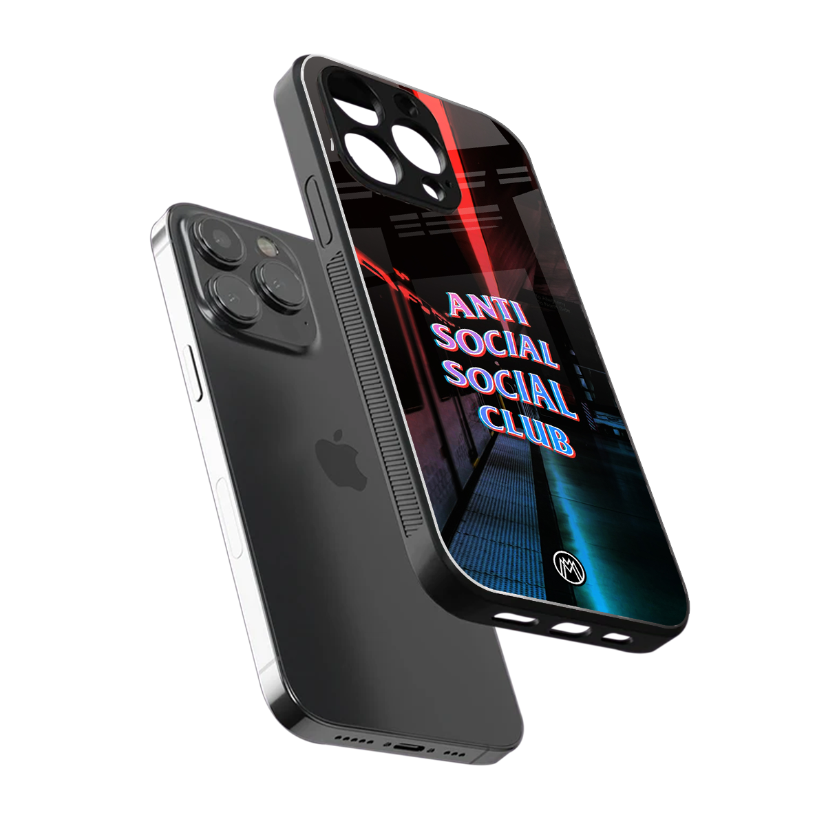 anti social social club back phone cover | glass case for iphone 16 pro