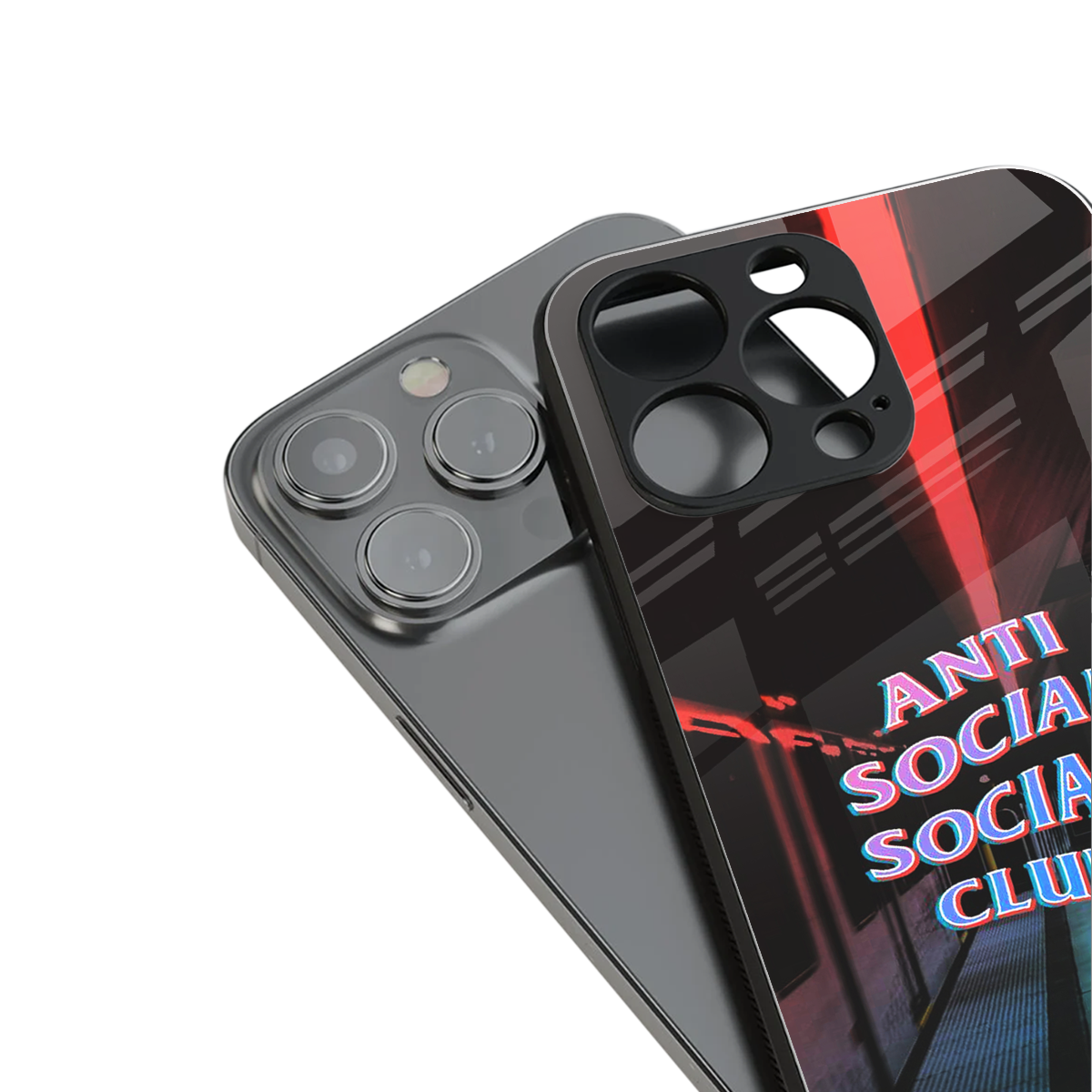 anti social social club back phone cover | glass case for iphone 14 pro