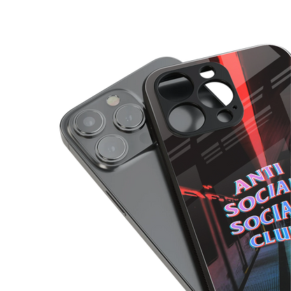 anti social social club back phone cover | glass case for iphone 14 pro max