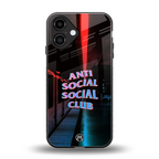 anti social social club back phone cover | glass case for iphone 16