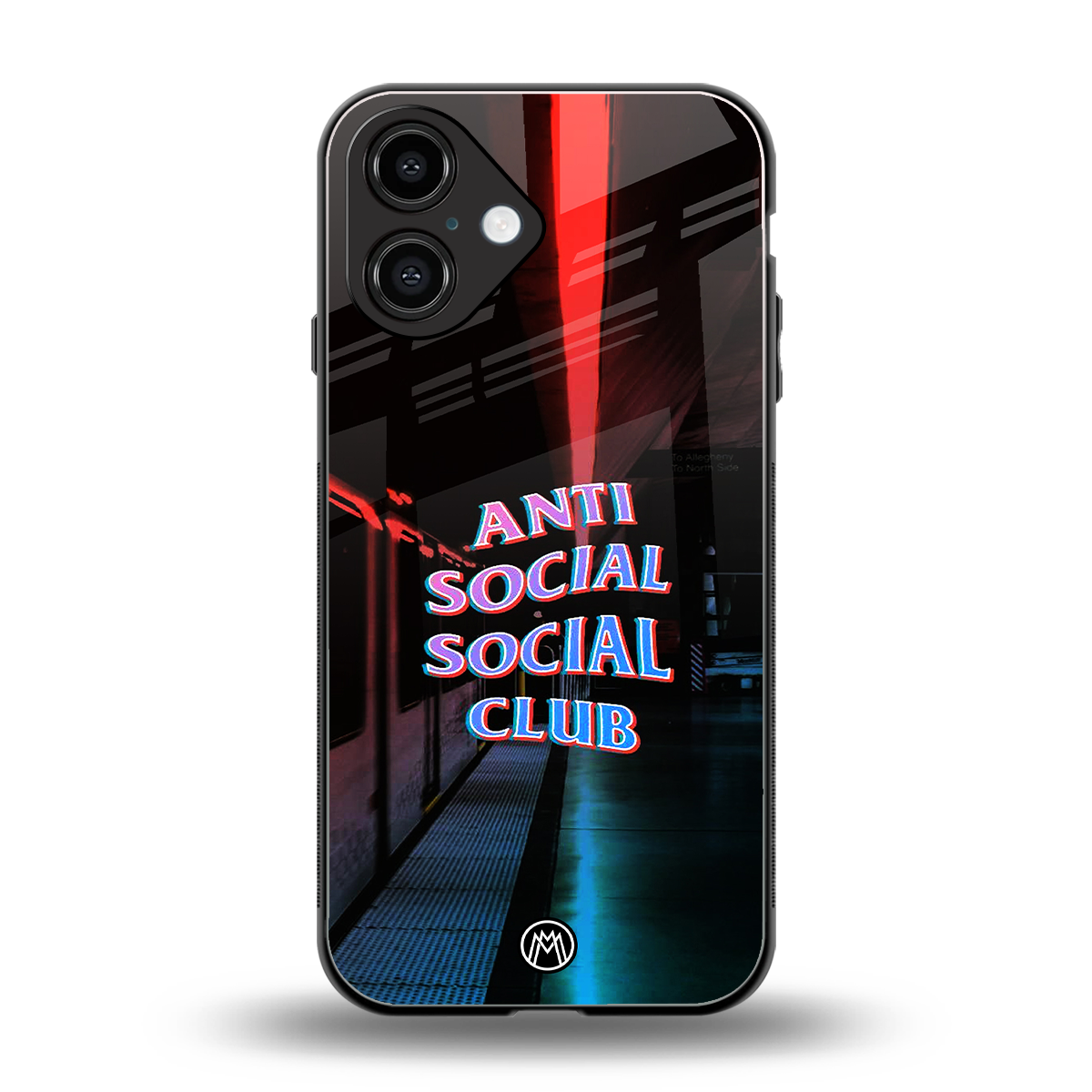 anti social social club back phone cover | glass case for iphone 16