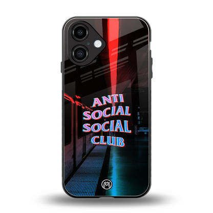 anti social social club back phone cover | glass case for iphone 16