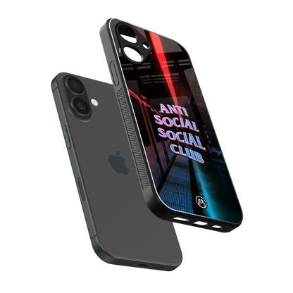 anti social social club back phone cover | glass case for iphone 16