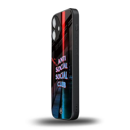 anti social social club back phone cover | glass case for iphone 16