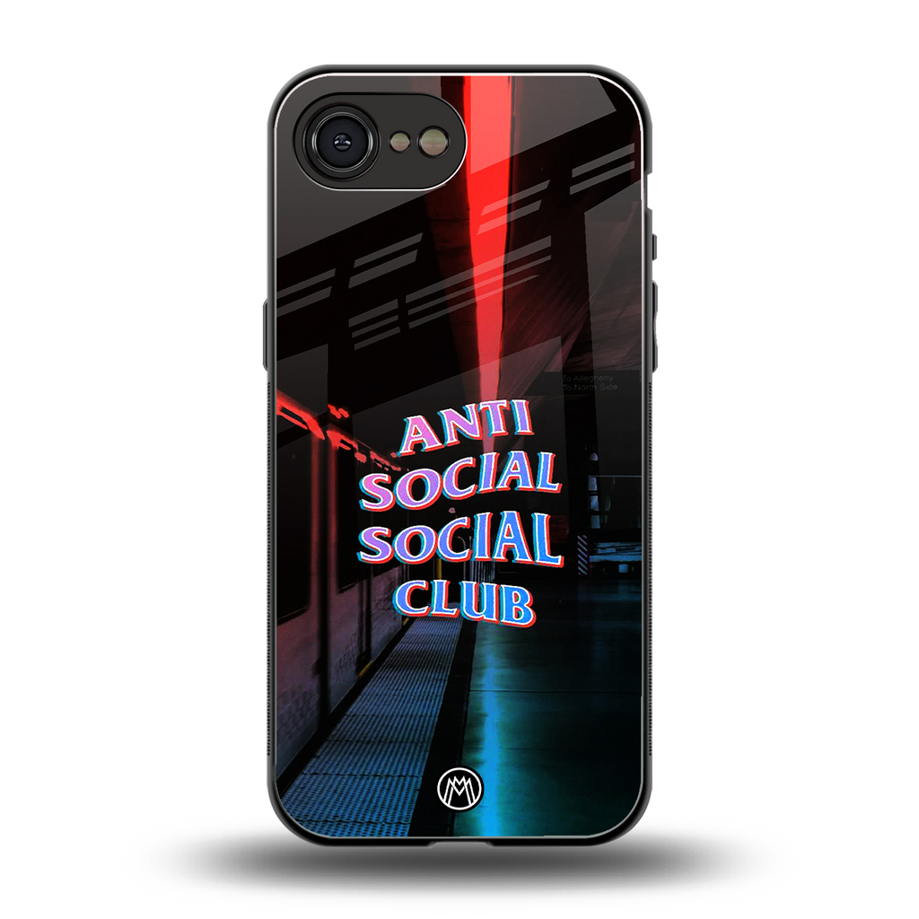 anti social social club back phone cover | glass case for iphone 16e