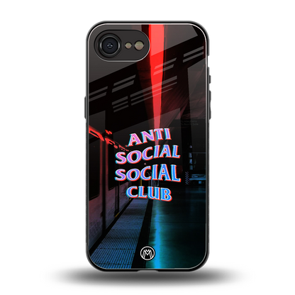 anti social social club back phone cover | glass case for iphone 16e