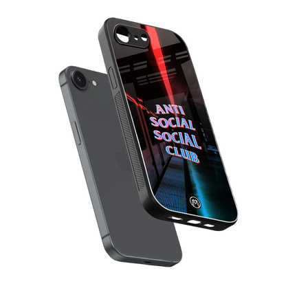 anti social social club back phone cover | glass case for iphone 16e