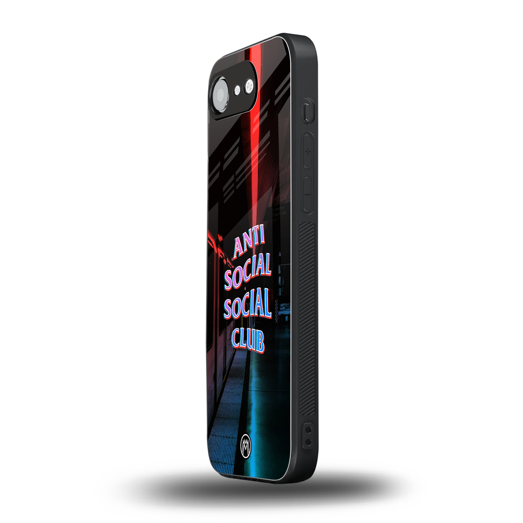 anti social social club back phone cover | glass case for iphone 16e