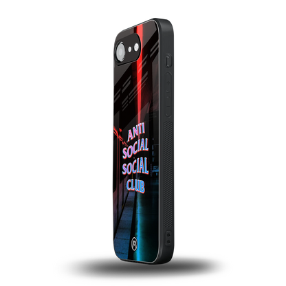 anti social social club back phone cover | glass case for iphone 16e