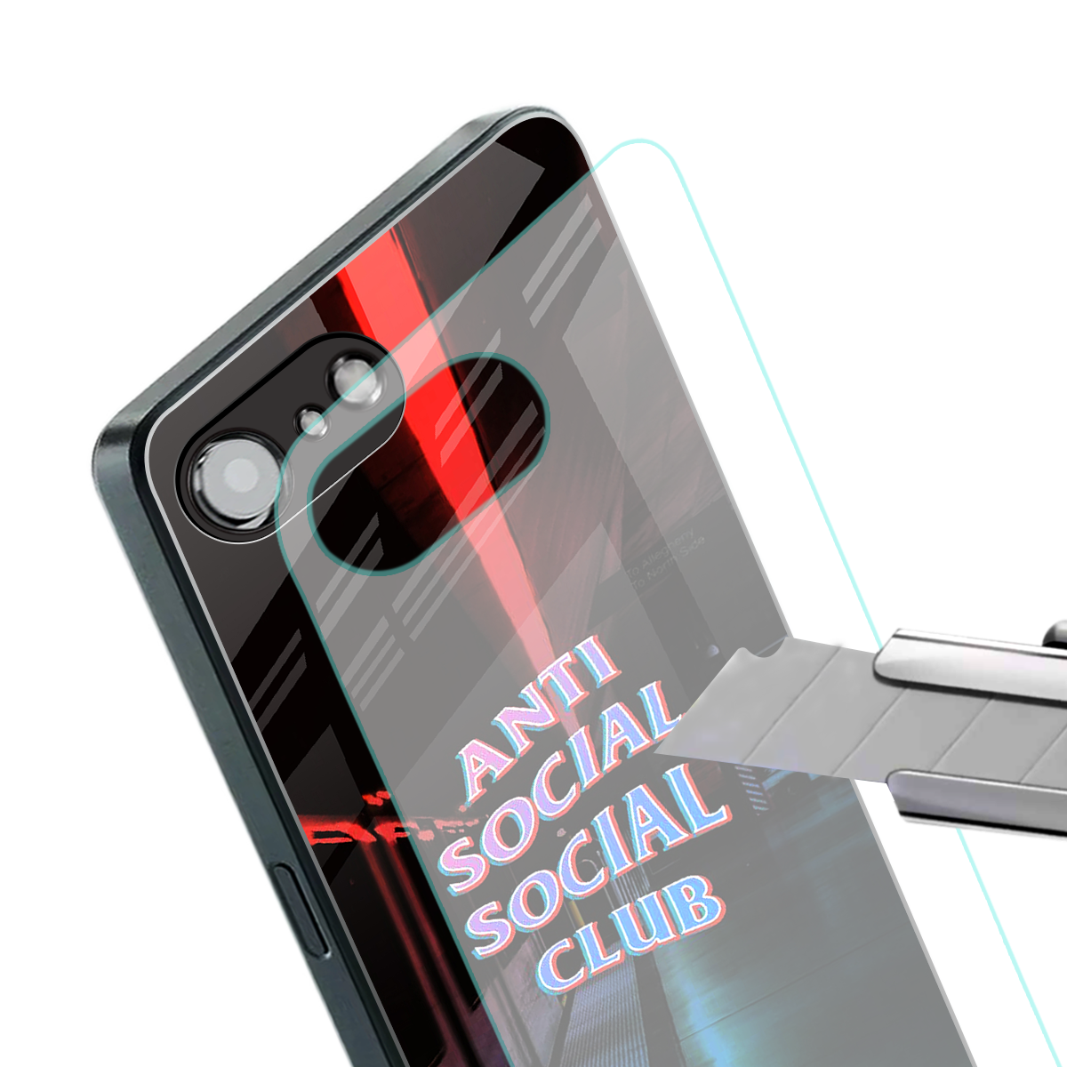 anti social social club back phone cover | glass case for iphone 16e