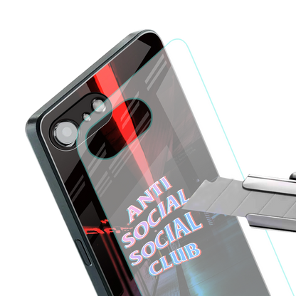 anti social social club back phone cover | glass case for iphone 16e