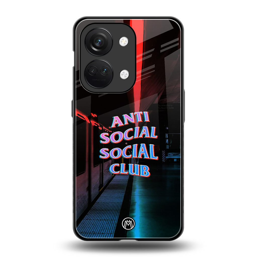 anti social social club back phone cover | glass case for oneplus nord 3