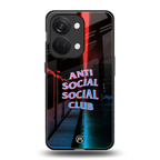 anti social social club back phone cover | glass case for oneplus nord 3
