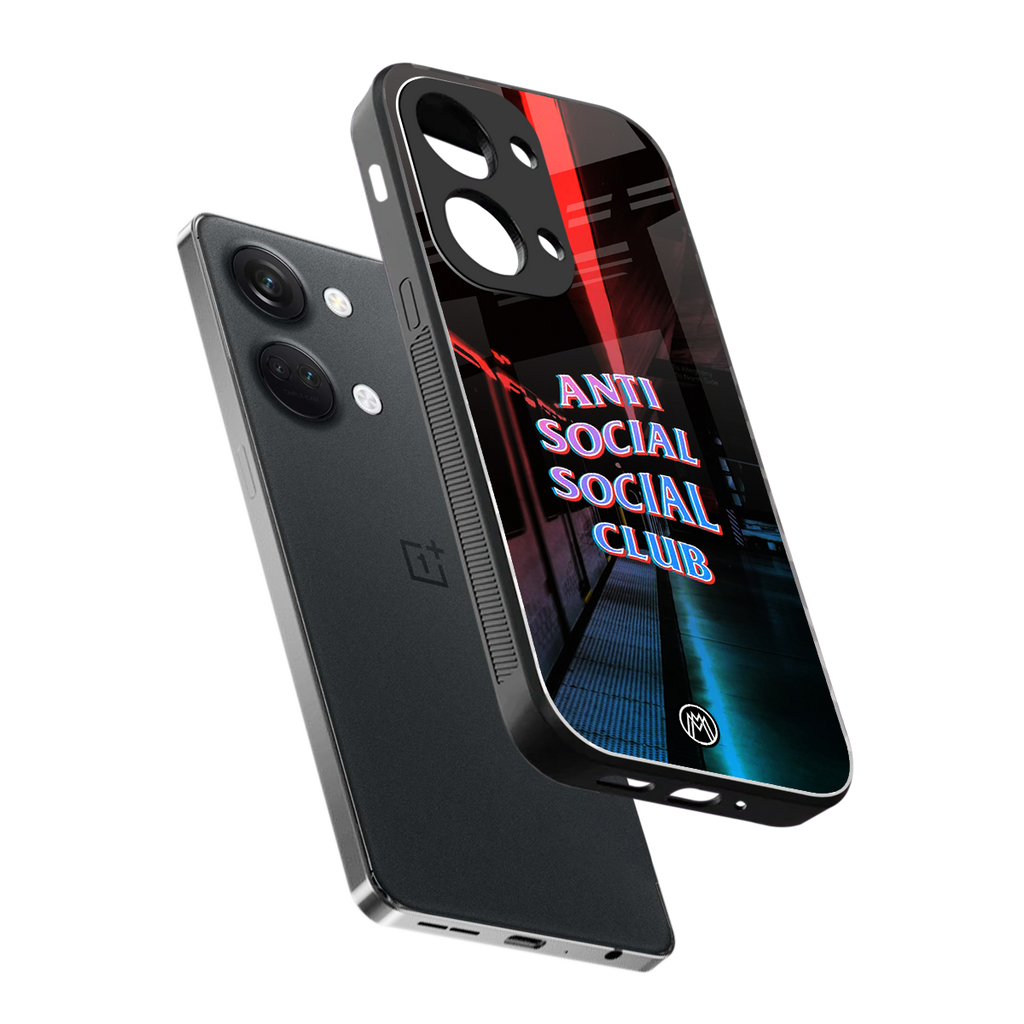 anti social social club back phone cover | glass case for oneplus nord 3