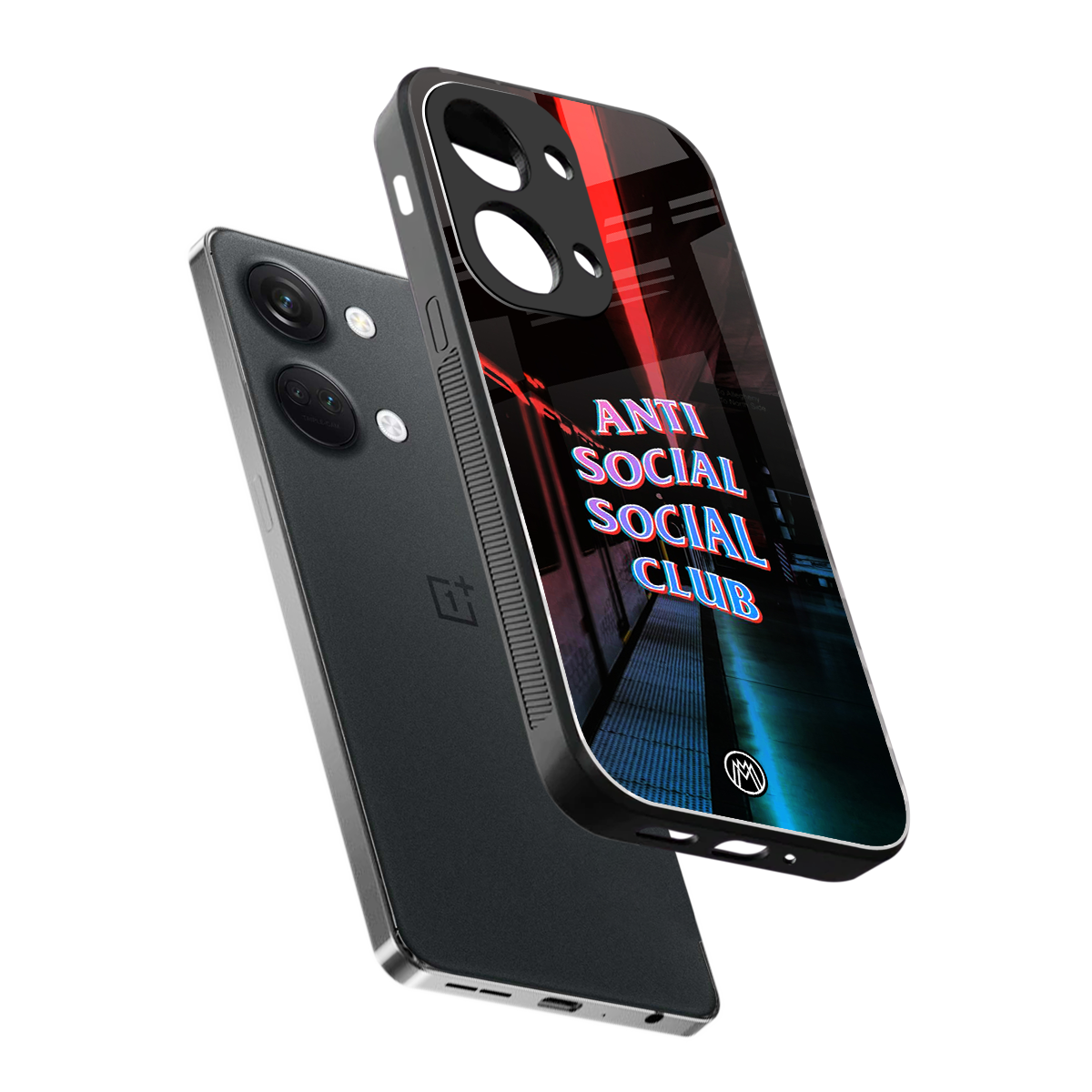anti social social club back phone cover | glass case for oneplus nord 3