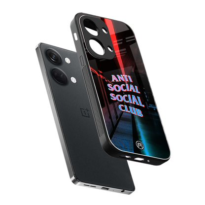 anti social social club back phone cover | glass case for oneplus nord 3