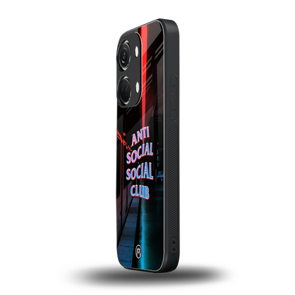 anti social social club back phone cover | glass case for oneplus nord 3