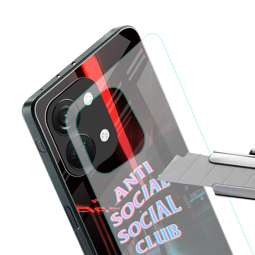 anti social social club back phone cover | glass case for oneplus nord 3