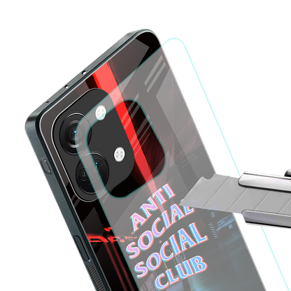 anti social social club back phone cover | glass case for oneplus nord 3