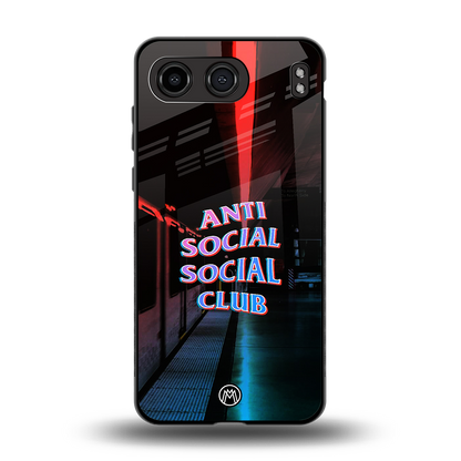 anti social social club back phone cover | glass case for oneplus nord 4