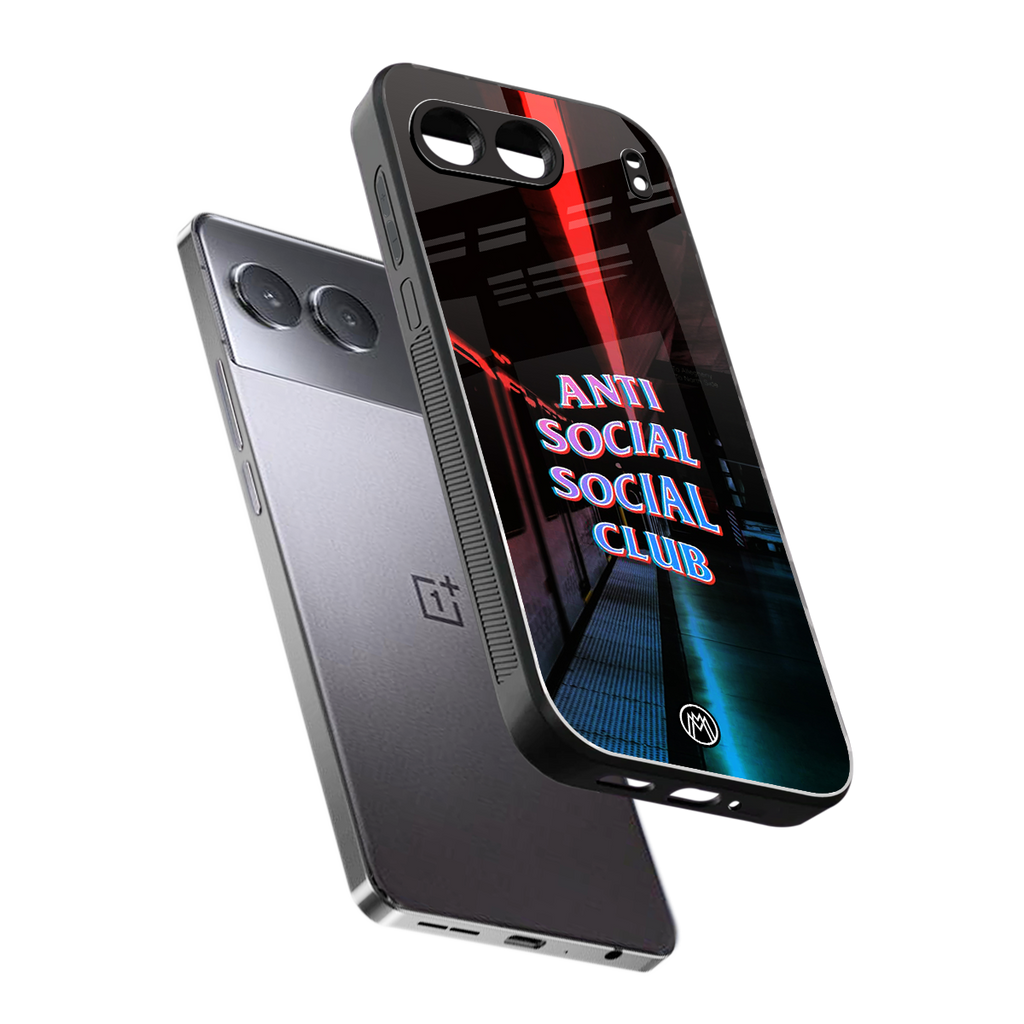 anti social social club back phone cover | glass case for oneplus nord 4