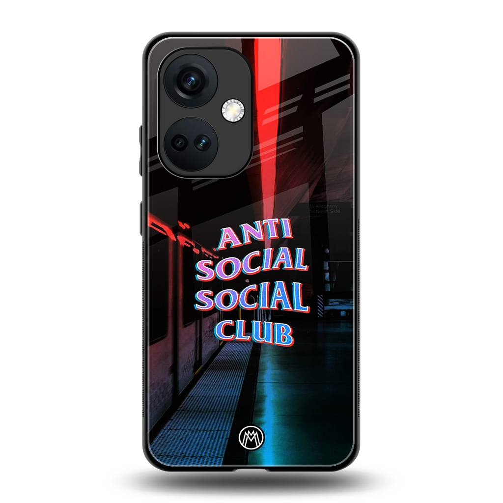 anti social social club back phone cover | glass case for oneplus nord ce 3