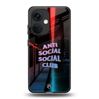 anti social social club back phone cover | glass case for oneplus nord ce 3