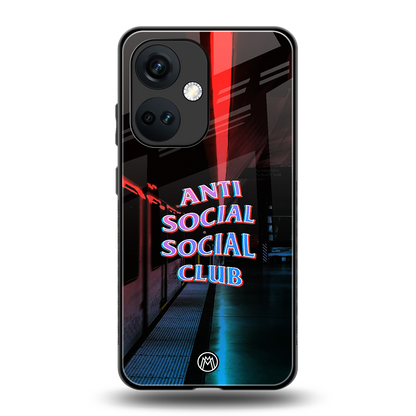 anti social social club back phone cover | glass case for oneplus nord ce 3