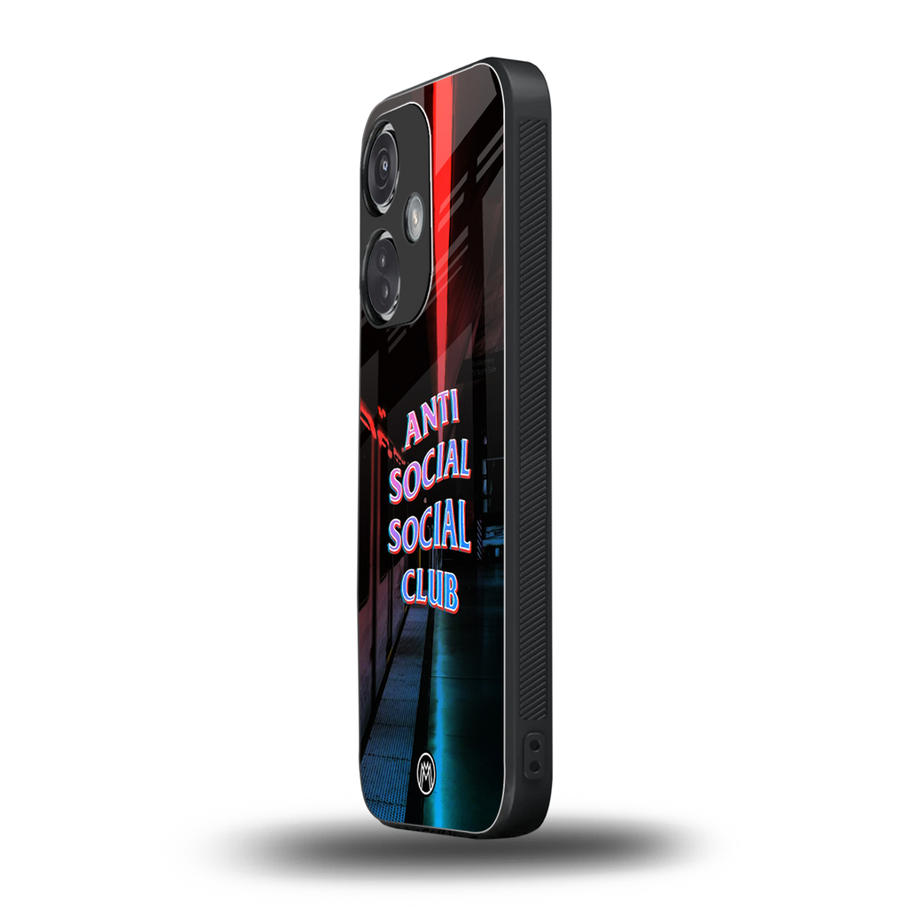 anti social social club back phone cover | glass case for oneplus nord ce 3