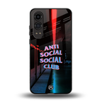 anti social social club back phone cover | glass case for oneplus nord ce 4 lite