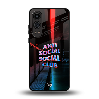 anti social social club back phone cover | glass case for oneplus nord ce 4 lite