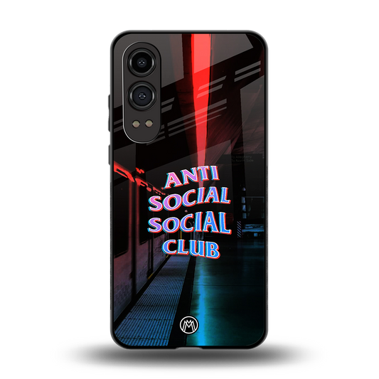 anti social social club back phone cover | glass case for oneplus nord ce 4 lite